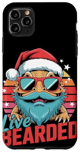 Retro Weihnachten Bearded Pogona Sonnenbrille Bartdrache Hülle für iPhone 11 Pro Max von Bearded Dragon Pet Reptile Care