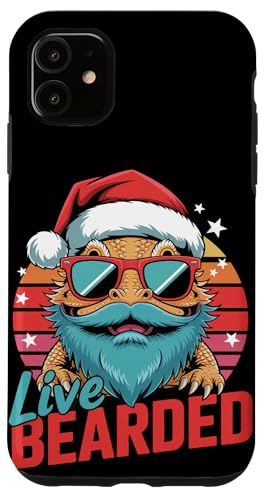 Retro Weihnachten Bearded Pogona Sonnenbrille Bartdrache Hülle für iPhone 11 Retro Weihnachten Bearded Pogona Sonnenbrille Bartdrache Hülle für iPhone 11 von Bearded Dragon Pet Reptile Care
