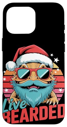 Retro Weihnachten Bearded Pogona Sonnenbrille Bartdrache Hülle für iPhone 16 Pro Max Retro Weihnachten Bearded Pogona Sonnenbrille Bartdrache Hülle für iPhone 16 Pro Max von Bearded Dragon Pet Reptile Care