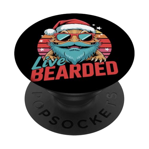 Retro Weihnachten Bearded Pogona Sonnenbrille Bartdrache PopSockets Klebender PopGrip Retro Weihnachten Bearded Pogona Sonnenbrille Bartdrache PopSockets Klebender PopGrip von Bearded Dragon Pet Reptile Care