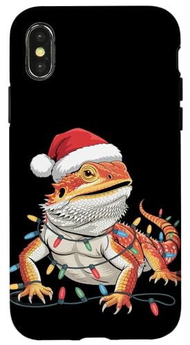 Weihnachtsbeleuchtung Reptil Pogona Herpetologie Bartdrache Hülle für iPhone X/XS Weihnachtsbeleuchtung Reptil Pogona Herpetologie Bartdrache Hülle für iPhone X/XS von Bearded Dragon Pet Reptile Care