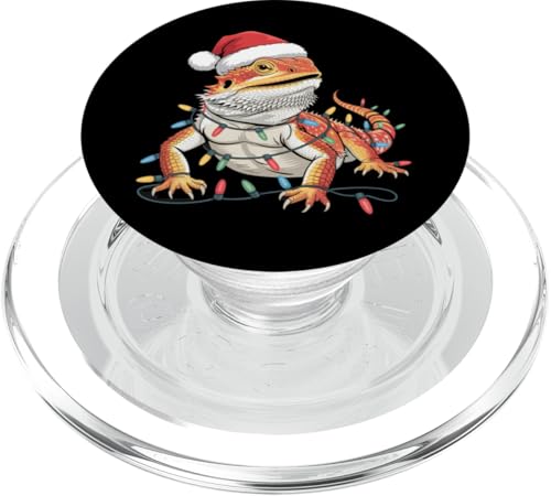 Weihnachtsbeleuchtung Reptil Pogona Herpetologie Bartdrache PopSockets PopGrip für MagSafe Weihnachtsbeleuchtung Reptil Pogona Herpetologie Bartdrache PopSockets PopGrip für MagSafe von Bearded Dragon Pet Reptile Care