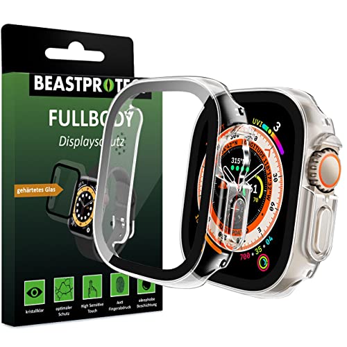 Beastprotect FULLBODY Hybrid Schutz kompatibel mit Apple Watch Ultra 1/2 49 mm [100% blasenfrei] [hüllenfreundlich] unzerbrechlicher Displayschutz transparent von Beastprotect