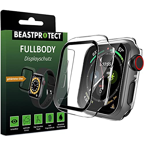 Beastprotect Fullbody Hybrid Schutz kompatibel mit Apple Watch 40 mm (Series 4/5/6/SE) [100% blasenfrei] [hüllenfreundlich] unzerbrechlicher Displayschutz transparent von Beastprotect