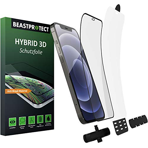 Beastprotect HYBRID 3D [Full Cover] Schutzfolie kompatibel mit iPhone 12 [inkl. Aufbringhilfe] [100% blasenfrei] [hüllenfreundlich] unzerbrechlicher Displayschutz von Beastprotect