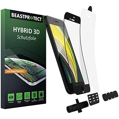 Beastprotect HYBRID 3D [Full Cover] Schutzfolie kompatibel mit iPhone 7/8 [inkl.Aufbringhilfe] [100% blasenfrei] [hüllenfreundlich] unzerbrechlicher Displayschutz von Beastprotect