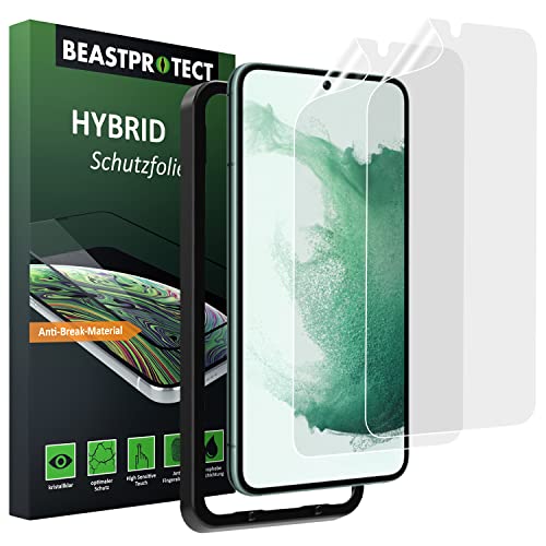 Beastprotect HYBRID [Full Cover] Schutzfolie [2er Set] kompatibel mit Samsung Galaxy S22 [inkl. Aufbringhilfe] [100% blasenfrei] [hüllenfreundlich] unzerbrechlicher Displayschutz von Beastprotect