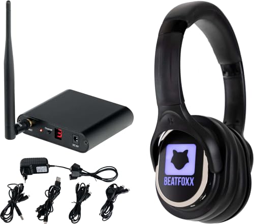 Beatfoxx SCBS-41 Silent Disco V2 Band Set - Silent Rehearsal Set mit 4 Kopfhörern und 1 Sender - für leise Bandproben - platzsparend - beliebig erweiterbar - inkl. Ladenetzteil von Beatfoxx