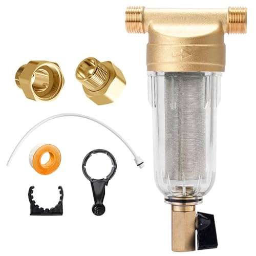 Rückspülfilter Wasservorfilter, Spin Down Sediment Wasserfilter, Wasserfilter mit Adapter, 40 Mikron Water Filter, Vorfilter Sedimentfilter für Brunnenwasserschlauch Vorfilter, 3/4 Zoll von Beatific