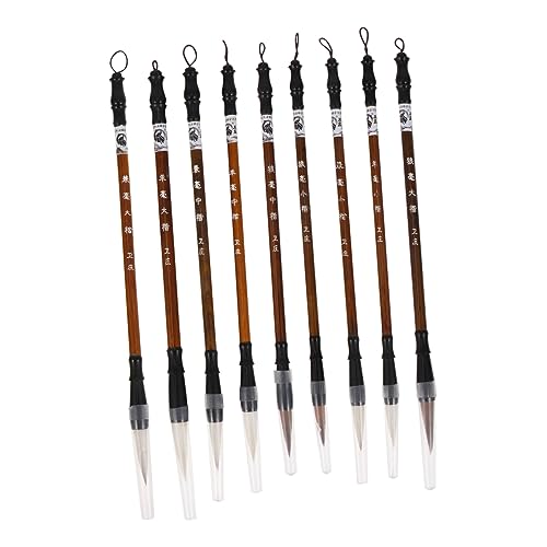 Beatifufu 9Stücke Chinesische Kalligraphie Pinsel Pinsel mit Holzgriff für Schreibtechniken für Künstler und Studenten Hochwertige Borsten Beatifufu 9Stücke Chinesische Kalligraphie Pinsel Pinsel mit Holzgriff für Schreibtechniken für Künstler und Studenten Hochwertige Borsten von Beatifufu
