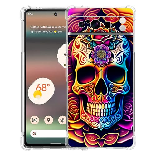 Beaucov Pixel 8 Pro Hülle, buntes Mandala-Totenkopf-Blumen, Fallschutz, stoßfest, TPU, Ganzkörperschutz, kratzfeste Abdeckung für Google Pixel 8 Pro Beaucov Pixel 8 Pro Hülle, buntes Mandala-Totenkopf-Blumen, Fallschutz, stoßfest, TPU, Ganzkörperschutz, kratzfeste Abdeckung für Google Pixel 8 Pro von Beaucov