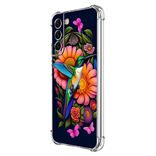 Beaucov Schutzhülle für Galaxy S22 Plus, Kolibri, Schmetterling, Blumen, Fallschutz, stoßfest, TPU, Ganzkörper-Schutzhülle, kratzfest, für Samsung Galaxy S22 Plus/S22+ von Beaucov