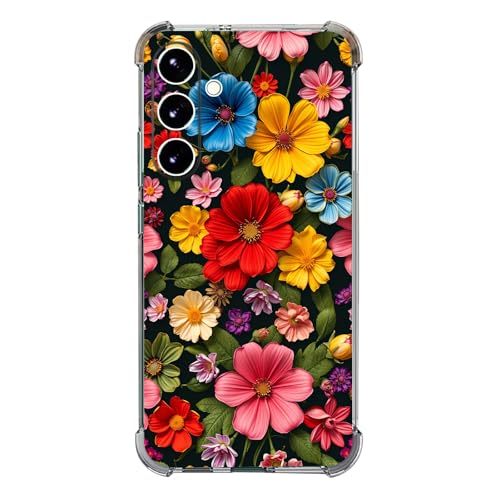 Beaucov Schutzhülle für Galaxy S24 FE, schönes Blumenmuster, Fallschutz, stoßfest, TPU, Ganzkörperschutz, kratzfeste Schutzhülle für Samsung Galaxy S24 FE von Beaucov