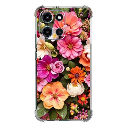 Beaucov Schutzhülle für Moto G 2025, schöne bunte Blumen, Fallschutz, stoßfest, TPU, Rundumschutz, kratzfest, für Motorola Moto G 2025 von Beaucov