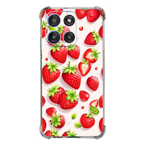 Beaucov Schutzhülle für Moto G Stylus 2025, Erdbeere, stoßfest, TPU, Rundumschutz, kratzfest, für Motorola Moto G Stylus 2025, Rot von Beaucov