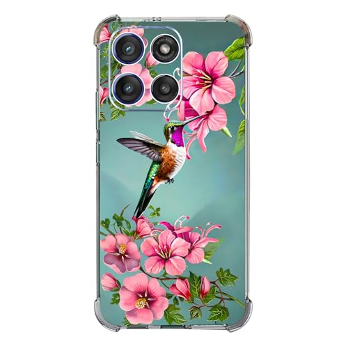 Beaucov Schutzhülle für Moto G Stylus 2025, Kolibri-Blumen, stoßfest, TPU, Rundumschutz, kratzfest, für Motorola Moto G Stylus 2025, Blau von Beaucov