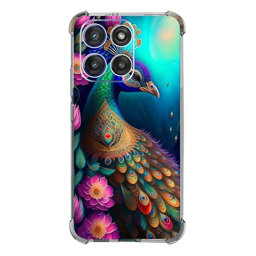 Beaucov Schutzhülle für Moto G Stylus 2025, buntes Pfauen-Mandala, Blumen, Fallschutz, stoßfest, TPU, Rundumschutz, kratzfest, für Motorola Moto G Stylus 2025 von Beaucov