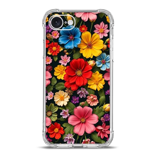 Beaucov Schutzhülle für iPhone 16e, schönes Blumenmuster, Fallschutz, stoßfest, TPU, Ganzkörperschutz, kratzfeste Schutzhülle für iPhone 16e von Beaucov