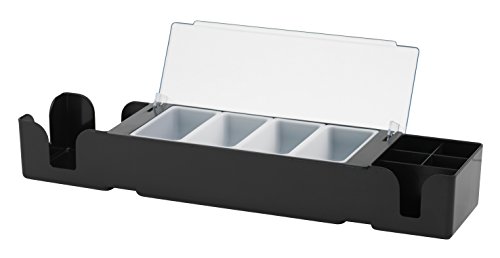 Bar Aufbewahrungsbox für Servietten und Gewürze, 95 x 605 x 155 mm, für Restaurant, kommerzielle Zwecke, schwarz von Beaumont
