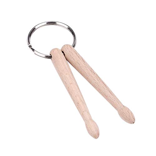 Beaums Mini-Trommel-Stöcke Schlüsselanhänger Holz Drum Sticks Percussion Schlüsselanhänger Drumsticks Keyrings,Drumsticks Percussion Key Dekoration Keyrings von Beaums