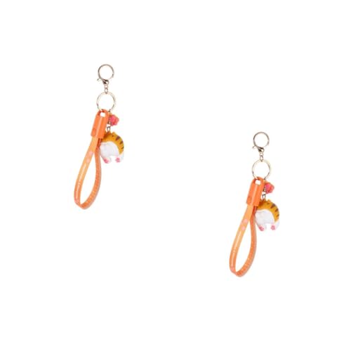 Beaupretty 2 Stück Cartoon Hanging Ornament Schlüsselbund Kabel Schlüsselanhänger Ladedatenleitung Ladung Cartoon-Datenleitung Telefon Datenleitung Abs Orange von Beaupretty