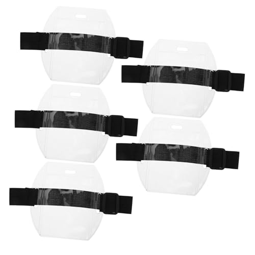 Beaupretty 5 Stück Wasserdichter Kartenhalter Am Arm Ausweishalter Id -kartenhalter Fotokartenhalter Abzeichenhalter Id-karten-schlüsselband Black Umweltschutz-pvc von Beaupretty