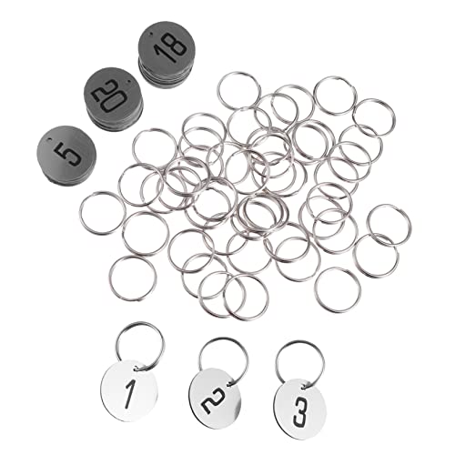 Beaupretty 50 Stück Nummernschild ID-Tags-Nummern Wettbewerb nummeriert Namensschilder mit Pin Anmeldung farbig schlüsselkette autospachtel pool sachen Etikett schlüsselanhänger Abs Silver von Beaupretty