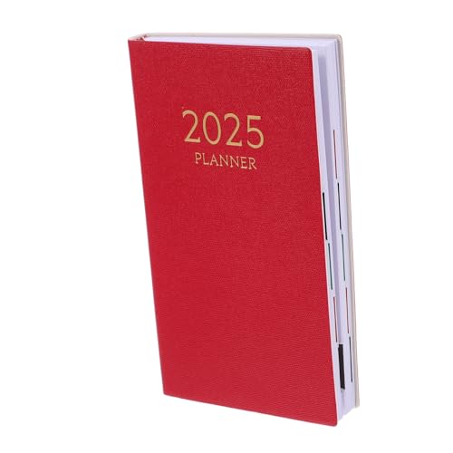 Beaupretty Notizbuch Planen Monatsplaner 2025 Jährlicher Agenda -planer Kalender-notizbuch Taschenplaner Zielplaner Planer Für 2025 To-do-listen-notizblöcke Zeitmanagementplaner Papier Rot von Beaupretty