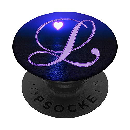 Buchstabe L Lila Herz Strand Ozean See Sonne Monogramm Anfangsbuchstabe PopSockets mit austauschbarem PopGrip Buchstabe L Lila Herz Strand Ozean See Sonne Monogramm Anfangsbuchstabe PopSockets mit austauschbarem PopGrip von Beautiful Script Letter Alphabet Art Background