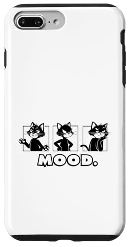 Ausdrucksstarke schwarze Katze Charakter und Textstimmung in Comic-Panels Hülle für iPhone 7 Plus/8 Plus von Beautiful World