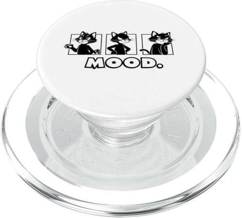 Ausdrucksstarke schwarze Katze Charakter und Textstimmung in Comic-Panels PopSockets PopGrip für MagSafe von Beautiful World