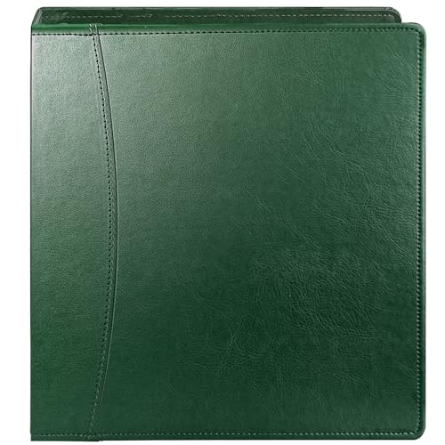 Beautyus 3-Ringbuch aus braunem Leder im Vintage-Stil, 5,1 cm Rücken, passend für Briefpapier (21,6 x 27,9 cm), integrierte Innentaschen, Aktenordner, Premium-Business-Organizer (Grün, 5,1 cm) von Beautyus