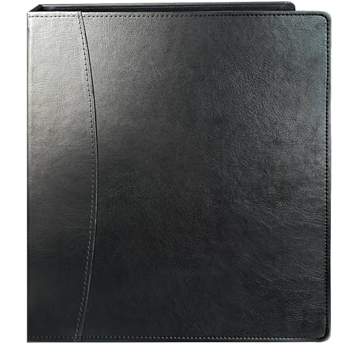 Beautyus 3-Ringbuch aus braunem Leder im Vintage-Stil, 5,1 cm Rücken, passend für Briefpapier (21,6 x 27,9 cm), integrierte Innentaschen, Aktenordner, Premium-Business-Organizer (Schwarz, 5,1 cm) von Beautyus