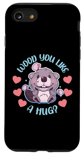 Biber: Holz Sie mögen eine Umarmung? Hülle für iPhone SE (2020) / 7 / 8 von Beaver And Mountains Wildlife Designs For Kids