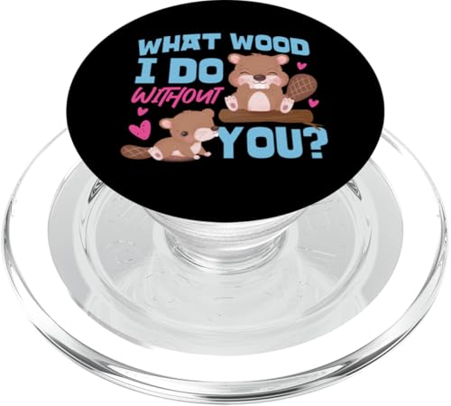 Biber: Welches Holz mache ich ohne dich? PopSockets PopGrip für MagSafe von Beaver And Mountains Wildlife Designs For Kids
