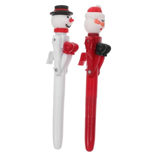 Beavorty Einzigartiger Weihnachts-swag: 2-in-1-boxkugelschreiber mit Weihnachtsmann und Schneemann für Die Schule von Beavorty