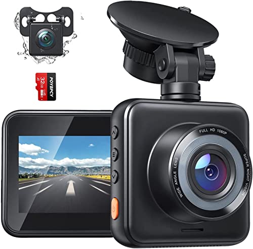 Bebinca Dashcam Auto vorno hinten Autokamera FHD 1920 * 1080P mit WDR Nachtsicht,170°Weitwinkel, G-Sensor, Parkmonitor,Schleifenaufzeichnung,Notsperre,Bewegungsmelder, Scheinwerferwarnung(Dual) von Bebinca