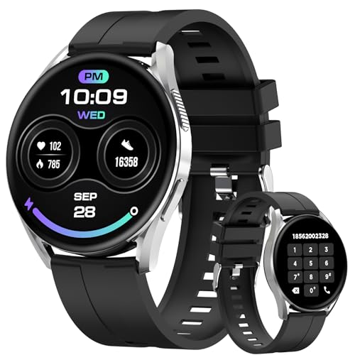 Bebinca Smartwatch 1,43'' AMOLED-Bildschirm, Anruffunktion, Fitness Tracker mit über 100 Sportmodi, SpO2, Herzfrequenz- und Schlafmonitor, IP68 wasserdicht, kompatibel mit iPhone und Android(Schwarz) von Bebinca