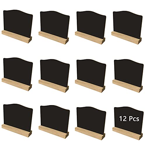 Bebochoi Mini Tafel Holzschilder mit Holzsockel, Beschriften Doppelseitige Schiefertafel Buffet Schilder Preisschilder, als Tischkarten Memotafel Platzkarte Namen für Hochzeit Buffet, 12 Stück Bebochoi Mini Tafel Holzschilder mit Holzsockel, Beschriften Doppelseitige Schiefertafel Buffet Schilder Preisschilder, als Tischkarten Memotafel Platzkarte Namen für Hochzeit Buffet, 12 Stück von Bebochoi