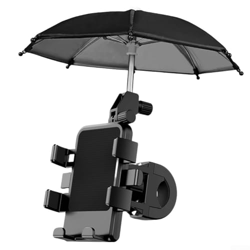 Bebykilemi Verstellbare Handyhalterung mit eingebautem Sonnenschutz für Outdoor-Radfahren und Motorradaktivitäten (Auto mit Regenschirm) von Bebykilemi