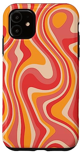 Hülle für iPhone 11 Retro Groovy Liquid Swirl Hippie 70er 80er Psychedelic Phone von Becca Phone Case