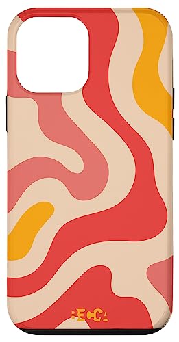 Hülle für iPhone 12 mini Retro Liquid Swirl Groovy Abstraktes Muster Wave Red Phone von Becca Phone Case