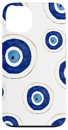 Hülle für iPhone 13 Evil Eye Handyhülle Amulett Cover Muster Good Vibes Weiß von Becca Phone Case