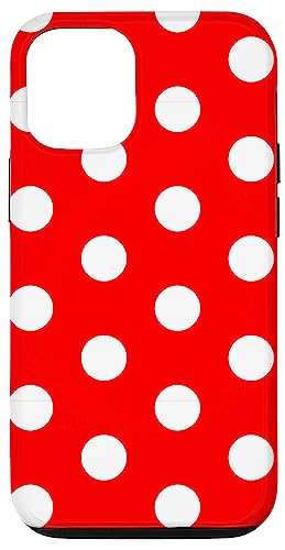 Hülle für iPhone 13 Pro Polka Dot Handyhülle Rot und Weiß Muster von Becca Phone Case