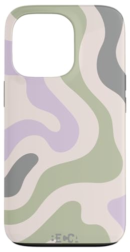 Hülle für iPhone 13 Pro Salbeigrün Retro Liquid Swirl Abstraktes Muster Lila Telefon von Becca Phone Case
