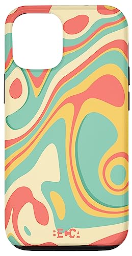 Hülle für iPhone 13 Retro Groovy Liquid Swirl Trippy 70er 80er Psychedelic Phone von Becca Phone Case