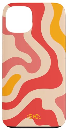 Hülle für iPhone 13 Retro Liquid Swirl Groovy Abstraktes Muster Wave Red Phone von Becca Phone Case