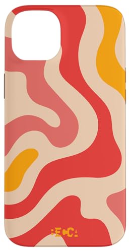 Hülle für iPhone 14 Plus Retro Liquid Swirl Groovy Abstraktes Muster Wave Red Phone von Becca Phone Case