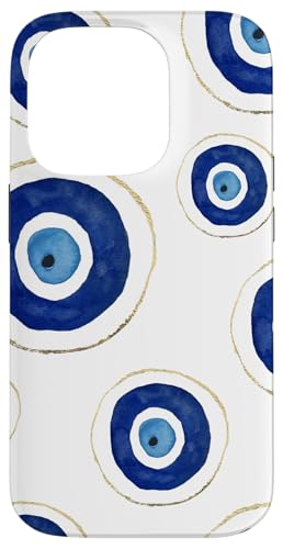 Hülle für iPhone 14 Pro Evil Eye Handyhülle Amulett Cover Muster Good Vibes Weiß von Becca Phone Case