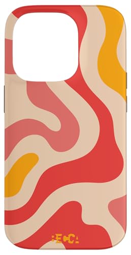 Hülle für iPhone 14 Pro Retro Liquid Swirl Groovy Abstraktes Muster Wave Red Phone von Becca Phone Case